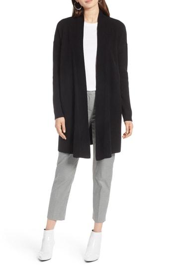 Women's Halogen Open Front Drape Cardigan /small - Black