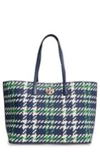 Tory Burch Duet Woven Leather Tote - Blue