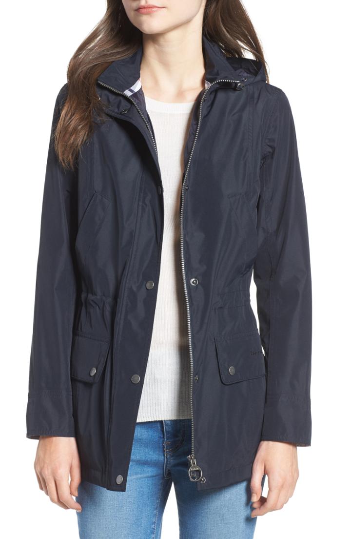 Women's Barbour Kinnordy Waterproof Hooded Jacket Us / 12 Uk - Blue