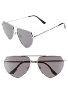 Women's Glance Eyewear 60mm Diamond Aviator Sunglasses - Silver/ Black