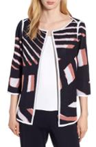 Women's Ming Wang Zip Front Knit Jacket - Blue