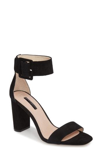 Women's Topshop Rosie Block Heel Sandal .5us / 36eu M - Black