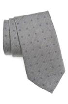 Men's David Donahue Square Dot Silk Tie, Size - Grey
