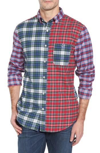 Men's Vineyard Vines Party Flannel Classic Fit Shirt - Red