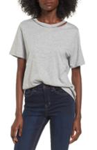 Women's Topshop Slash Choker Boxy Tee Us (fits Like 0) - Grey