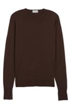 Men's John Smedley 'marcus' Easy Fit Crewneck Wool Sweater - Brown