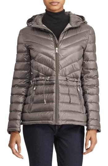 Women's Lauren Ralph Lauren Hooded Down Anorak - Beige