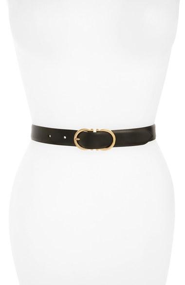 Women's Salvatore Ferragamo Double Gancio Reversible Leather Belt