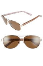 Women's Kate Spade New York 'dalia' 58mm Polarized Aviator Sunglasses - Light Gold