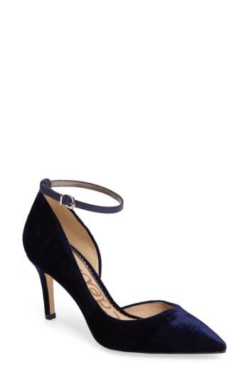 Women's Sam Edelman Tia Ankle Strap Pump .5 M - Blue