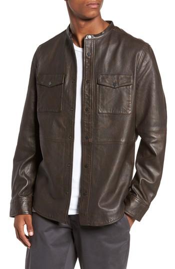 Men's Treasure & Bond Atwater Leather Shirt Jacket - Brown
