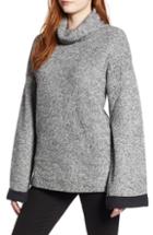 Women's Caslon Tweed Cowl Neck Sweater - Black