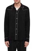 Men's Allsaints Nero Piped Western Sport Shirt - Black