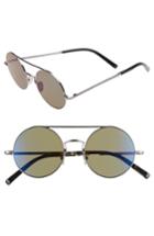 Men's Cutler And Gross 49mm Polarized Round Sunglasses - Ruthenium Metal/ Dark Green