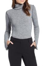 Women's Something Navy Contrast Stitch Mock Neck Top