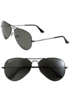 Men's Ray-ban 'polarized Original Aviator' 58mm Sunglasses - Black/ Green P