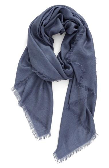 Women's Nordstrom Cashmere & Silk Wrap, Size - Grey