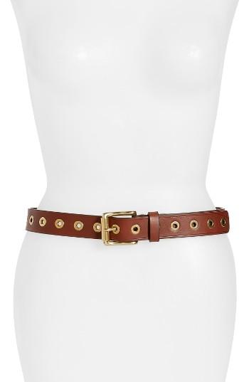 Women's Frye Grommet Leather Belt - Cognac