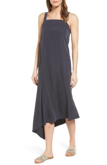 Petite Women's Nic+zoe City Slicker Asymmetrical Midi Dress, Size P - Black