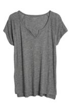 Women's Madewell Brea Split Neck Tee, Size - Grey