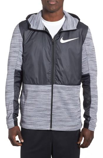 Men's Nike Therma Water Repellent Zip Hoodie, Size - Black