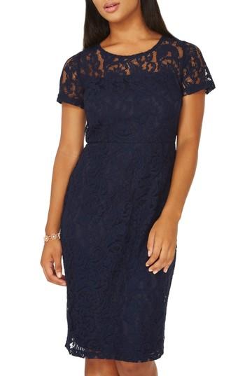 Women's Dorothy Perkins Lace Pencil Dress Us / 10 Uk - Blue