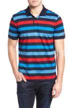 Men's Paul & Shark Stripe Tipped Polo, Size - Blue