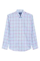 Men's Cutter & Buck Charlie Easy Care Plaid Sport Shirt - Pink
