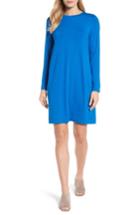 Petite Women's Eileen Fisher Jersey Shift Dress P - Blue