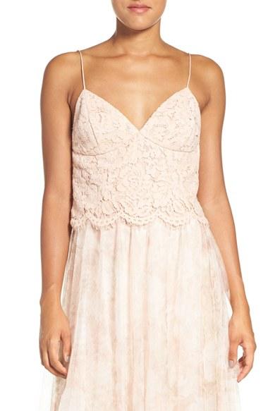 Women's Jenny Yoo 'pippa' Spaghetti Strap Lace Top