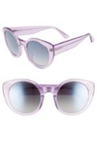 Women's Diff Luna 54mm Polarized Round Sunglasses - Amethyst Glitter/ Smoke