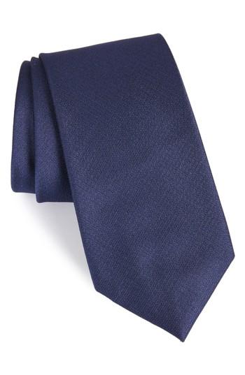 Men's Calibrate Clara Solid Silk Tie, Size - Blue
