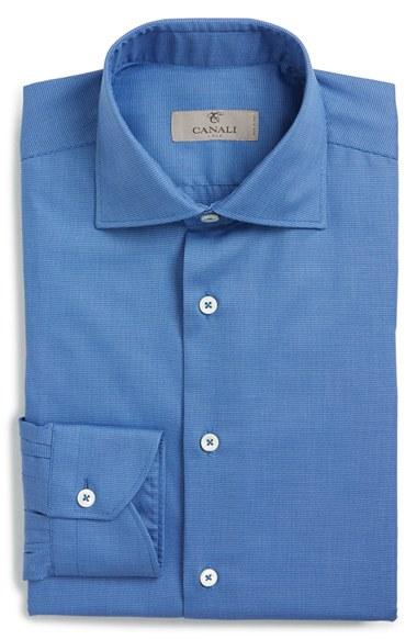Men's Canali Trim Fit Solid Dress Shirt