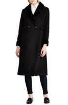 Women's Lauren Ralph Lauren Wool Blend Faux Shearling Trim Coat - Black