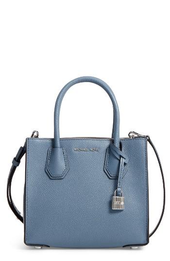 Michael Michael Kors Mercer Leather Crossbody Bag - Blue