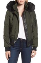 Women's Vince Camuto Quilted Bomber Jacket With Faux Fur Trim - Green