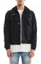 Men's Nxp Spitfire Destroyed Denim Jacket - Black