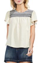 Women's Vince Camuto Short Sleeve Peasant Top, Size - Ivory