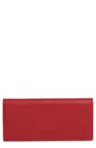 Women's Longchamp 'veau' Continental Wallet - Red