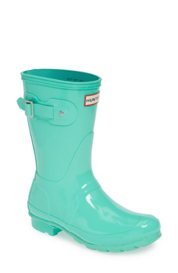 Women's Hunter Original Short Gloss Waterproof Rain Boot M - Green