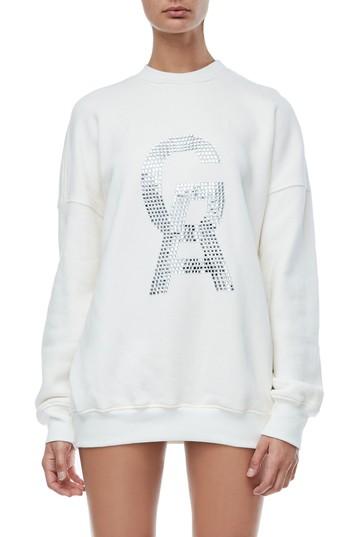 Women's Good American The Crystal Icon Sweatshirt - White
