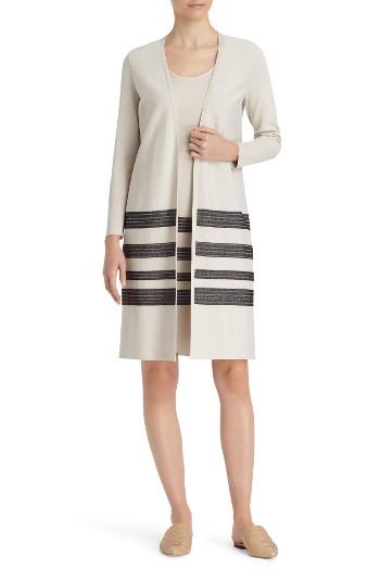 Women's Lafayette 148 New York Deacon Cardigan, Size - Beige