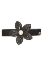 Alexandre De Paris 'flower & Strass' Barrette, Size - Black