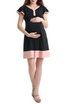 Women's Kimi And Kai Regan Colorblock Skater Maternity Dress - Black