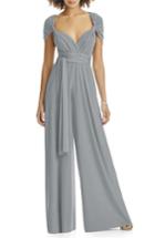 Women's Dessy Collection Convertible Wide Leg Jersey Jumpsuit - Grey