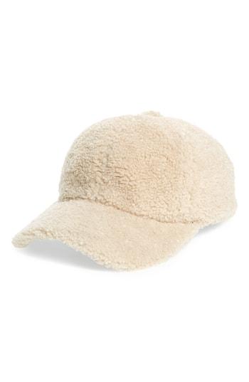 Women's Sole Society Fleece Baseball Cap - Ivory