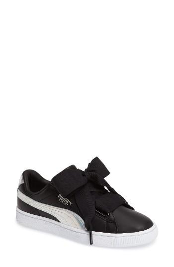 Women's Puma Basket Heart Sneaker .5 M - Black