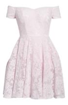 Women's Soprano Lace Off The Shoulder Fit & Flare Dress - Purple