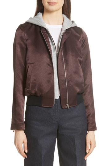 Women's A.l.c. Edison Convertible Bomber Jacket - Burgundy
