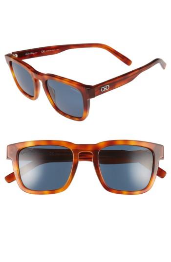 Men's Salvatore Ferragamo 51mm Polarized Sunglasses - Light Tortoise